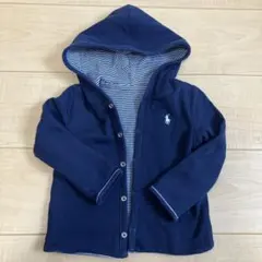 ラルフローレン フード付き リバーシブルカーディガン ネイビー