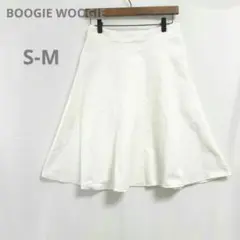 ⭐️美品 BOOGIE WOOGIE(S-M)フレアスカート　膝丈　白　立体生地