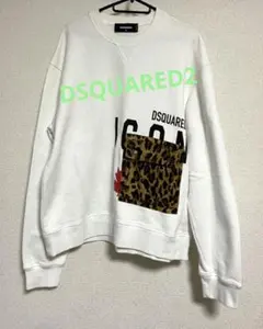 DSQUARED2 ホワイト スウェット レオパードポケット