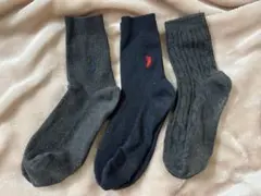 スクールソックス 3足セット グレー 紺