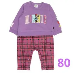 【新品未使用】ベビードール ディズニー ミニー カバーオール 長袖 80