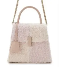 FURFUR バイカラーツイードバッグ　ピンク