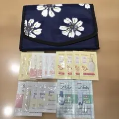 母子手帳ケース ☆ 花柄ネイビー マルチポーチ 未使用品