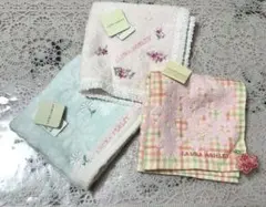 LAURA ASHLEY ハンカチタオル　桜　花刺繍 3枚組　ハンカチセット