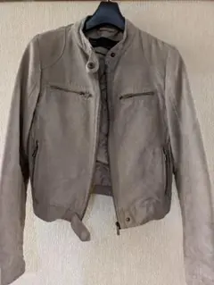 ZARA BASIC グレー ライダースジャケット S