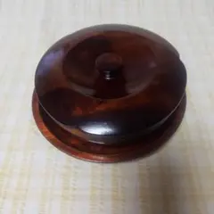 木製 ダークブラウン 円形 菓子入れ