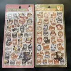正規品　ボンボンドロップシール　和柄　芝犬　猫　 2シートセット