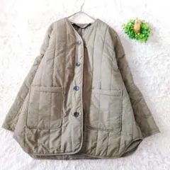 SENSE OF PLACE 中綿キルティングベスト付 ノーカラーコート