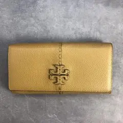 ✨極美品✨トリーバーチ マックグロー 長財布 エンベロープ レザー シボ革 黄色