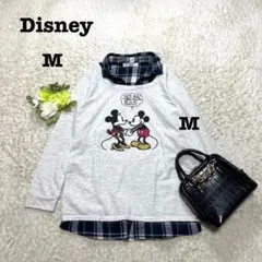 ディズニー シャツドッキングトレーナー ミッキーミニープリント グレー M
