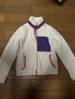 adidas フリースジャケット S ホワイト/パープル/ピンク