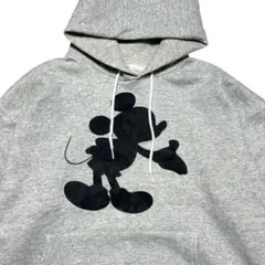 希少 90's Disney ミッキー シャドー パーカー 両面 リンクプリント