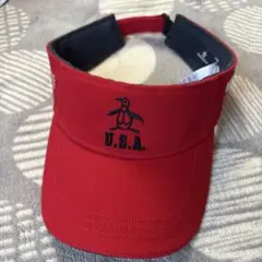 Munsingwear 赤 バイザー アメリカ国旗刺繍