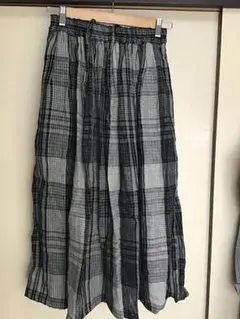 イチアンティークス　リネン　ビッグチェックスカート