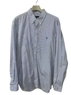 Ralph Lauren 青白ストライプ ボタンダウンシャツ　（本日までの掲載）