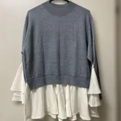 【23区】大きいサイズ　羊毛セーター×ブラウス