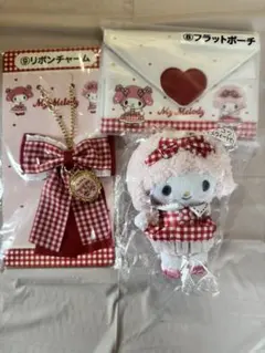 マイメロ　ピアノ　当りくじ　マスコット　リボンチャーム　フラットポーチ