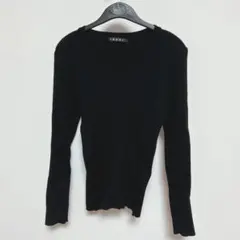 INGNI イング リブニット ブラック Vネック