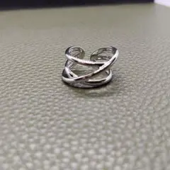 オープンリング　シルバー925 ヴィンテージリング　シンプル　クロスユ