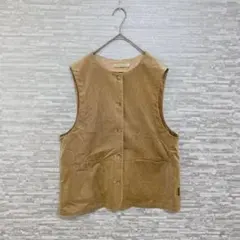 クロコダイル✨　ベスト コーデュロイ調 ブラウン Lサイズ　ジレ　ゆったり