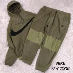 メンズ☆ナイキ　フリースパーカーセットアップ　ビッグロゴ切替　XXL