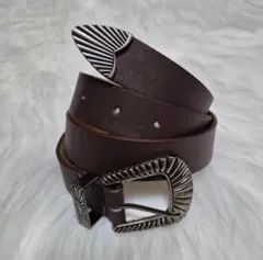 ウエスタンベルト　ブラウンアメカジ　ヴィンテージ　アンティーク　y2k　グランジ