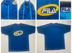 美品 90s FILA 厚手 メッシュ ゲーム シャツ 青 ユニフォーム XL
