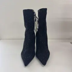 【新品】ZARA ラインストーン アンクルブーツ ブラック39 （X-5)のサムネイル