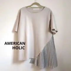 AMERICAN HOLIC 半袖チュニック M ベージュ