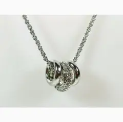 スワロフスキー社製クリスタル使用◆三連リングネックレス