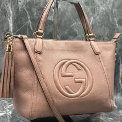 ✨美品✨GUCCI ソーホー 2way ショルダーバッグ レザー ピンク ロゴ 