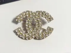 シャネル ピンブローチ ココマーク ラインストーン ゴールド CHANEL