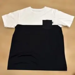 ノースフェイス　Ｌサイズ　ホワイト/ブラックツートンポケット付きTシャツ