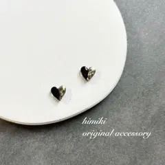 No.722 ハート　ブラック　ゴールドラメ