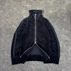 00s adidas ダブルジップ トラックジャケット ベロア ロゴ Y2K