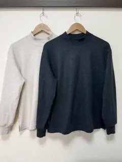 UNIQLO U ブラッシュドジャージーモックネックT 2枚セット