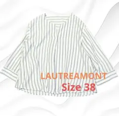 LAUTREAMONT　ストライプ　スキッパーシャツ　38のサムネイル