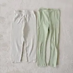 キッズレギンス 女の子スパッツ 90 95 ベビーパンツ 2枚セット 裾メロウ