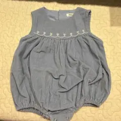 milk balm 水色 刺繍ロンパース M