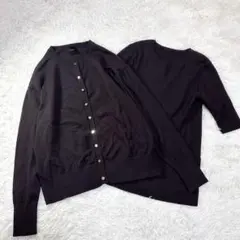SPICK & SPAN アンサンブルカーディガン ニット リブ 金ボタン F