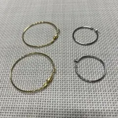 フープピアス 2種セット ゴールド シルバー