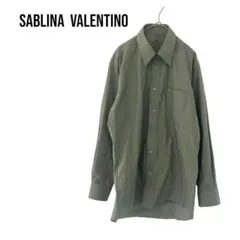 SABLINA VALENTINO長袖ビジネスシャツ　極美品　緑　大きめ