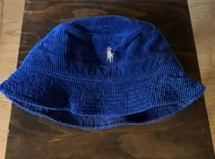 ポロ刺繍 ネイビー コーデュロイ バケットハット ラルフローレン M58cm