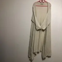 SM2 クリーム色ロングニットカーディガン　難あり