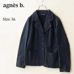 アニエスベー コットンジャケット 36 ネイビー 日本製 春物 万能