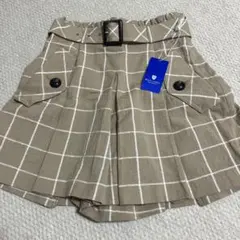 新品 ブルーレーベル キュロット 38 ベージュ チェック ベルト付き