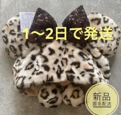 ディズニー　ファンキャップ　レオパード　ヒョウ柄　豹柄　茶色　ミニー　アニマル