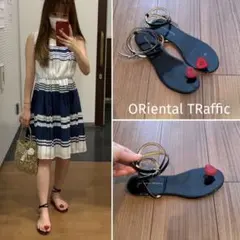 ハート ブラック ストラップ トング ビーチサンダル