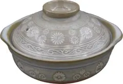【新品】三島土鍋 9号 3人～5人用 撥水セラミック 萬古焼 三島模様 日本製