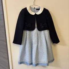 ヒロミチナカノ120㎝ジャケット付きチェック柄ワンピースセット